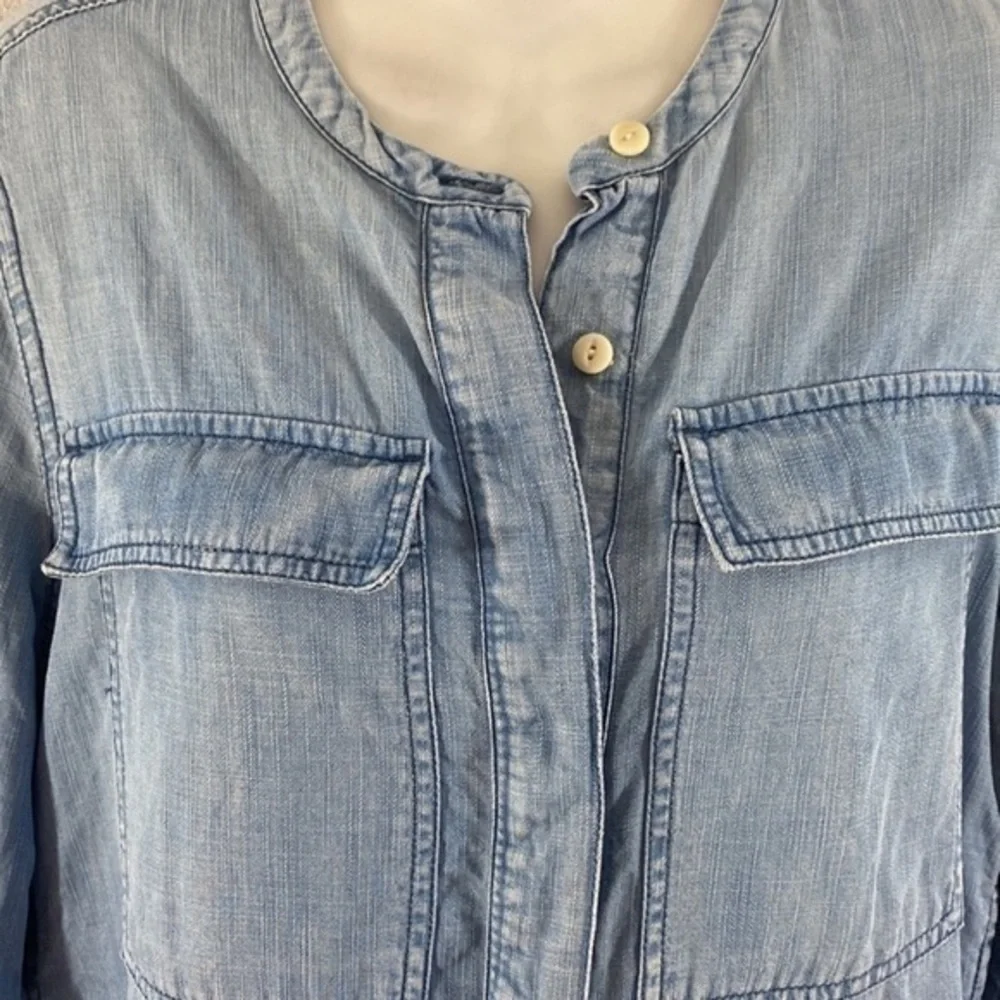 J. Crew Drapey Chambray Pop Over Shirt Dress G64